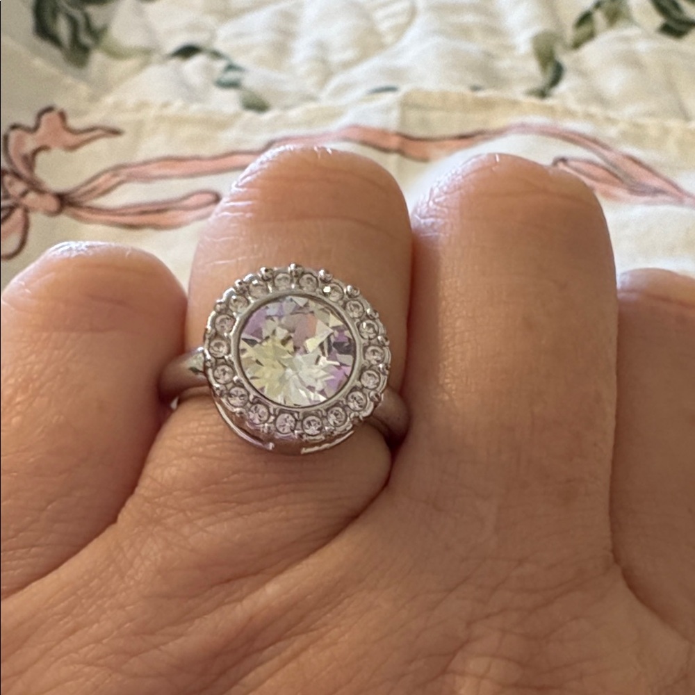 Touchstone Crystal Silver Ring With Clear Gem - image 4